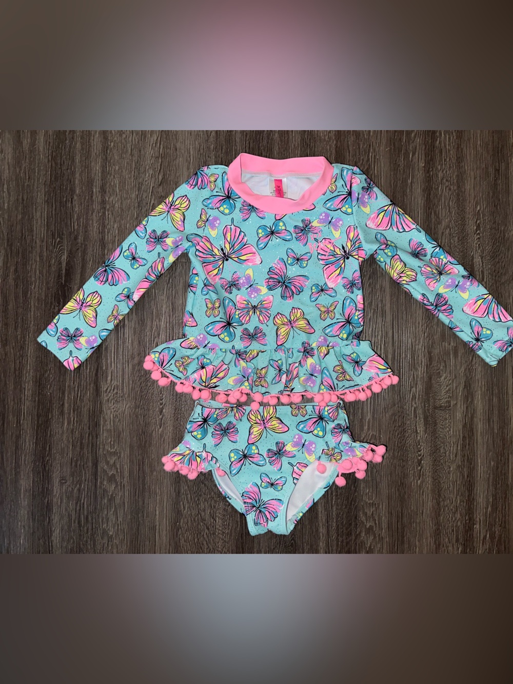 Betsey Johnson Butterfly rashguard swimsuit